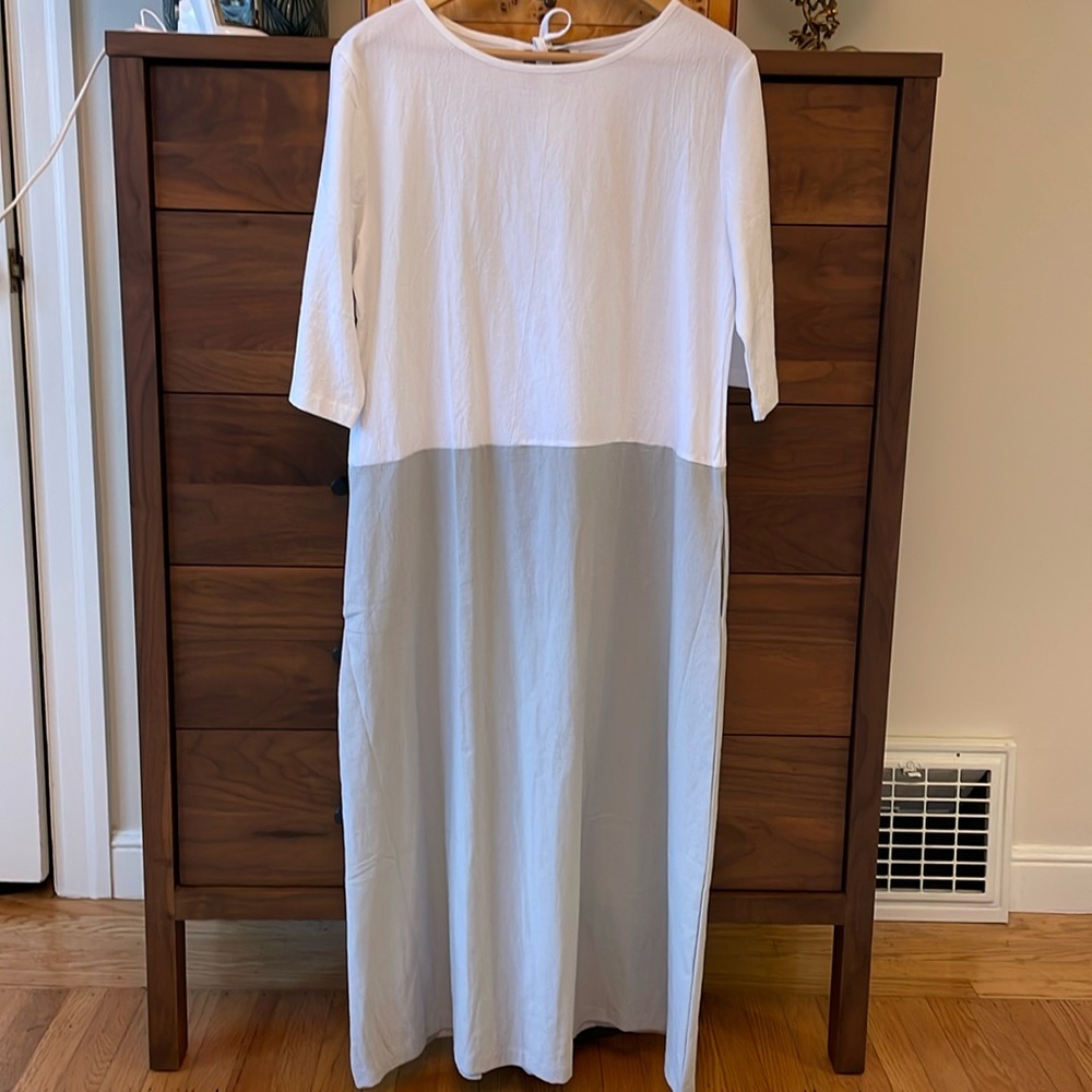 100% cotton color block dress